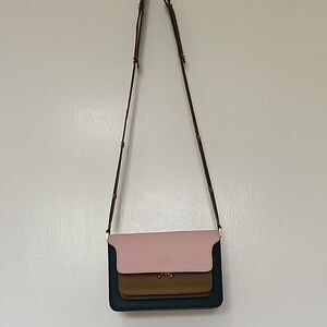 Marni Pink, Olive, and Teal Crossbody Bag